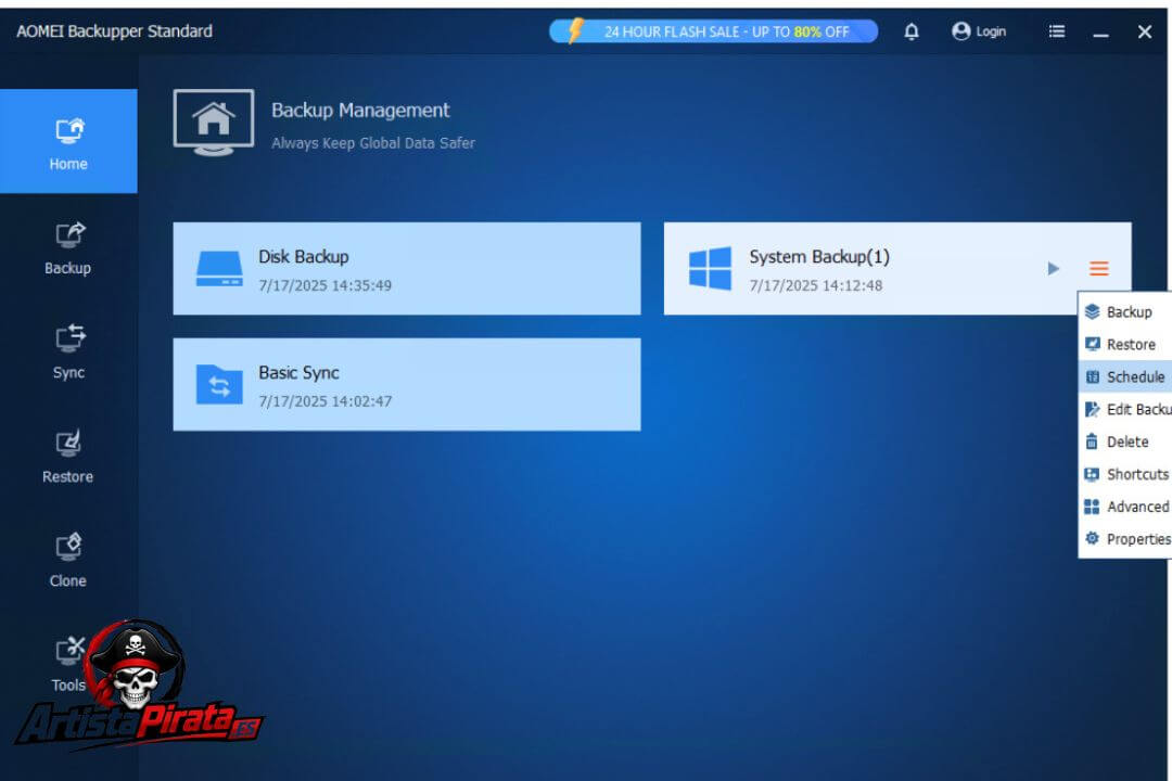 Aomei Backupper Full V8.3.0 Descargar Gratis Full Español screenshot