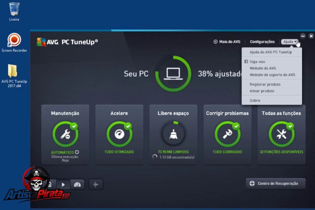 Avg Pc Tuneup Free V24.4 Build 17462 Descaragr Full Español screenshot