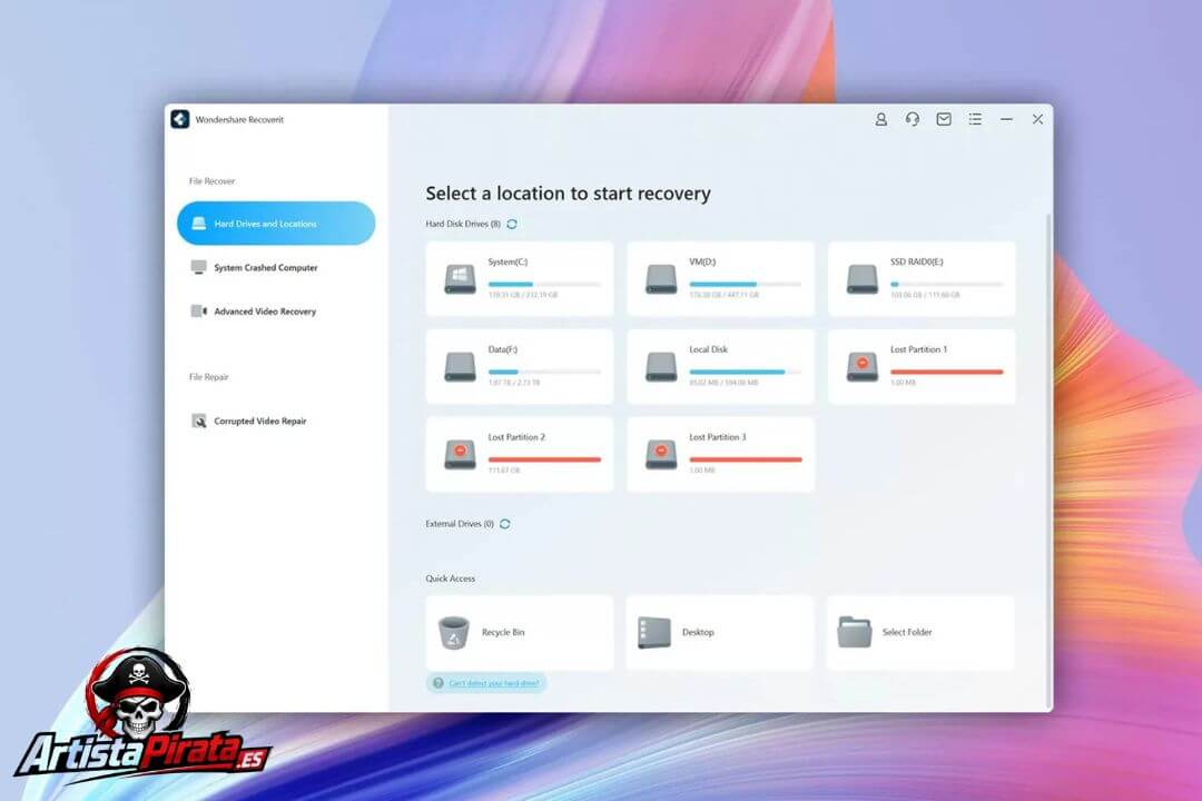 Descargar Wondershare Recoverit V14.0.25.7 Gratis En Español screenshot