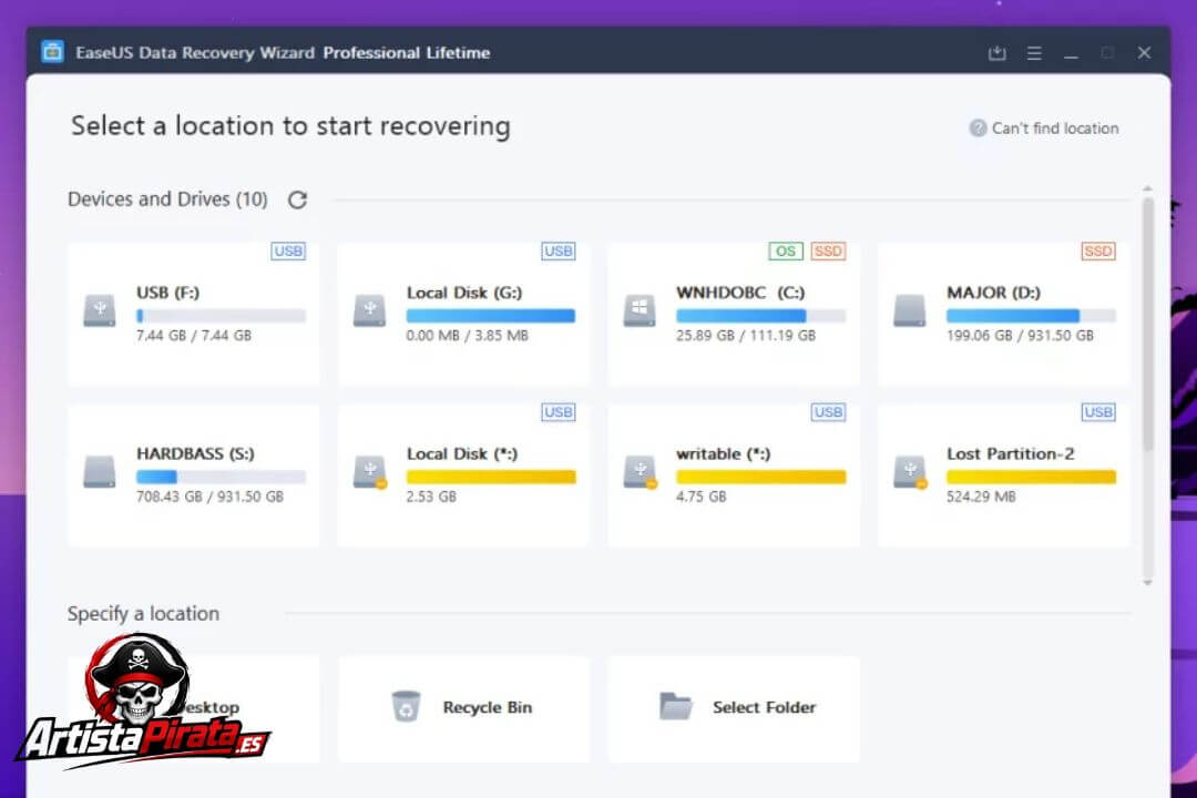 Easeus Data Recovery Wizard Free V20.1.0 Discargar 2026 screenshot