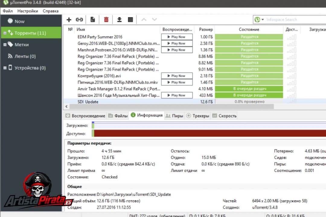 Descargar Utorrent Pro Gratis V3.6.0 Build 47228 En Español screenshot